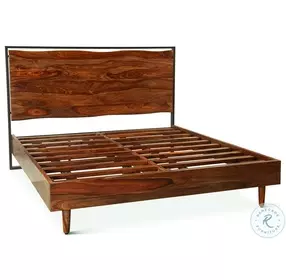 Elliston Natural Live Edge Queen Panel Bed