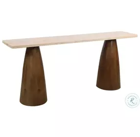 Harbor Travertine and Walnut 72" Console Table