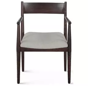 Provence Dark Sienna and Gray Upholstered Dining Chair
