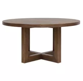 Driftwood Worn Saddle 60" Round Dining Table