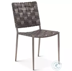 Lund Black Buffalo Leather Dining Chair Set Of 2