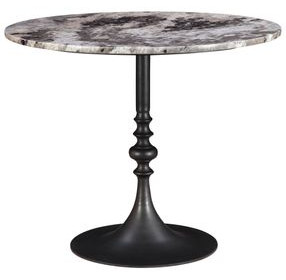Bordeaux Black and Gray 36" Round Marble Top Bistro Table