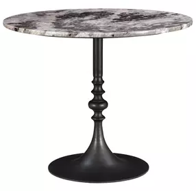 Bordeaux Black and Gray 36" Round Marble Top Bistro Table