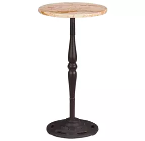 Rochester Retro Impulse and Natural Round Marble Top Side Table