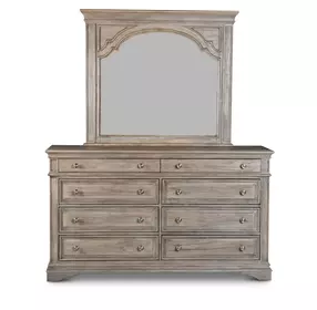 Highland Brown 8 Drawer Dresser and Mirror