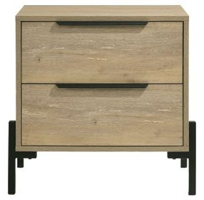 Newhall Vintage Oak Melamine 2 Drawer Nightstand