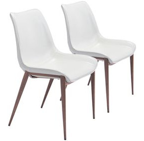 Magnus White And Walnut Dining Chair Set Of 2
