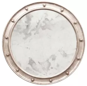Federal Silver Leaf Round Wall Mirror