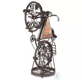 Rustic Revival Black Industrial Bicycle Bar Cart