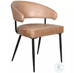 Brisbane Antique Ivory Leather Modern Arm Chair