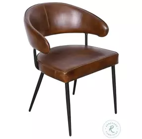 Brisbane Washed Chestnut Leather Arm Chair