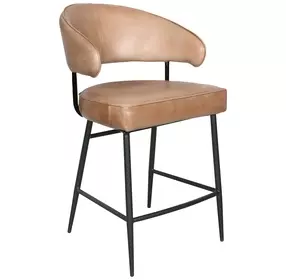 Brisbane Antique Ivory Leather Dover Counter Height Stool