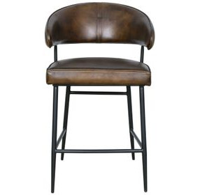 Brisbane Chestnut Leather Dover Counter Height Stool