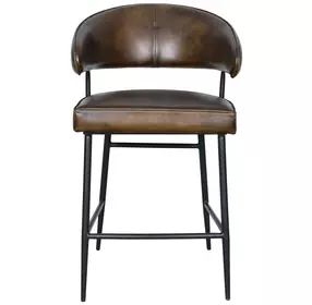 Brisbane Chestnut Leather Dover Counter Height Stool