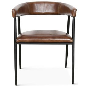 Brisbane Chestnut Leather Halstead Dining Chair