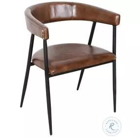 Brisbane Chestnut Leather Halstead Dining Chair Set Of 2