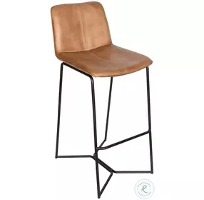 Brisbane Hand Washed Taupe Leather Bar Stool Set Of 2