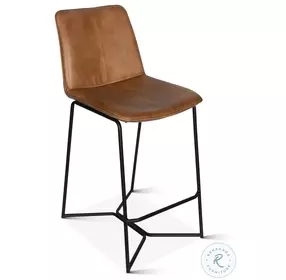 Brisbane Hand Washed Taupe Leather Counter Height Stool Set Of 2