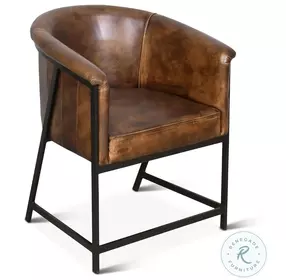 Brisbane Antique Whiskey Leather 22" Arm Chair
