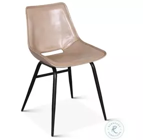 Brisbane Dusty Tan Leather Open Back Dining Chair Set Of 2