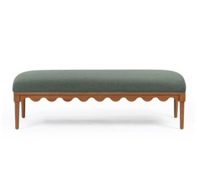 Oodle Green Performance Fabric Upholstered Accent Bench