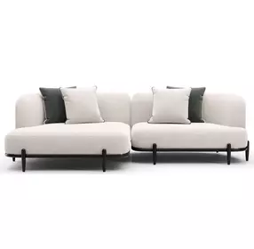 Madera Oatmeal 2 Piece Modular LAF Chaise Sectional with Pillows