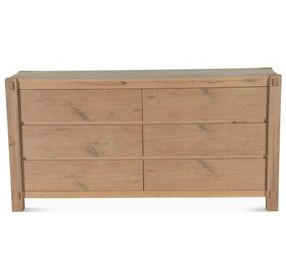 Alpine Distressed Oak 6 Drawer Dresser