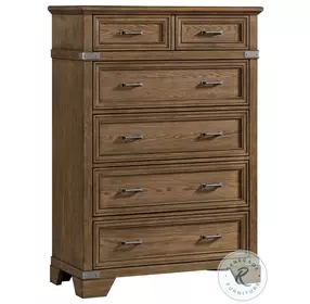 Forge Weathered Chestnut 6 Drawer Standard Chest
