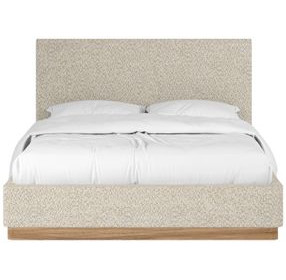 Portico Cuddle Natural and Sienna Queen Upholstered Panel Bed