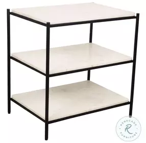 Trine White And Black Nightstand