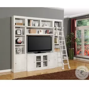 Rawlins Cottage White 4 Piece Entertainment Wall with Ladder