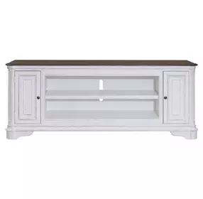 FIRE-244-TV82FTS Antique White and Weathered Bark 82" TV Stand
