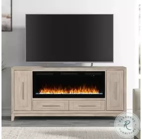 Brentwood Sandstone 80" TV Stand with Fireplace And Removeable Shelf