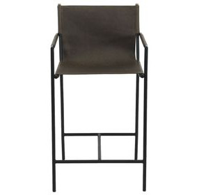 Sutton Olive Green Leather Upholstered Counter Height Chair