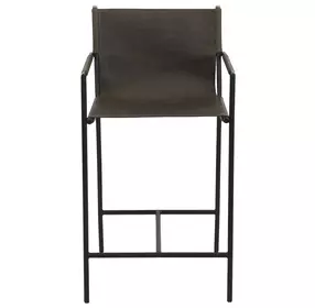 Sutton Olive Green Leather Upholstered Counter Height Chair