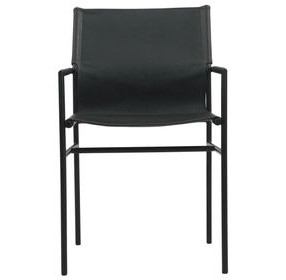 Sutton Black Leather Upholstered Arm Chair