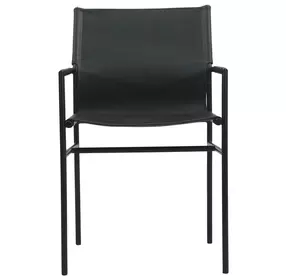 Sutton Black Leather Upholstered Arm Chair