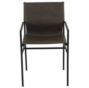 Sutton Olive Green Leather Upholstered Arm Chair