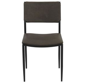 Sutton Olive Green Leather Upholstered Dining Chair Set of 2