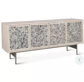 Palm Desert Vintage White And Bone Inlay Sideboard