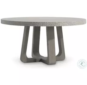 Trouville Sand Grey And Weathered Teak Round Outdoor Dining Table