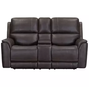 Eldridge Steamboat Brown Leather 76" Zero Gravity Power Reclining Loveseat with Console and USB Charging