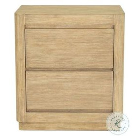 Oakridge Stylish Weathered Tan Natural 2 Drawer Nightstand with USB Charging
