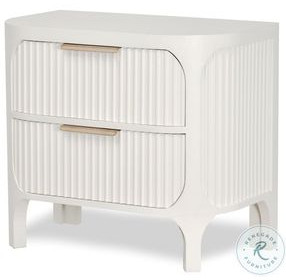 Harbor Point Reed Timeless Clean White 2 Drawer Nightstand with USB Charging