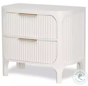 Harbor Point Reed Timeless Clean White 2 Drawer Nightstand with USB Charging