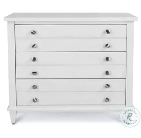 Coastal Point Fresh White and Soft Grey Glaze 3 Drawer Chest with USB Charging
