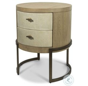 Vista Verde 2 Drawer Round Accent Nightstand with USB Charging
