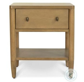 Maplewood Warm Maple 1 Drawer Nightstand with USB Charging