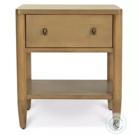 Maplewood Warm Maple 1 Drawer Nightstand with USB Charging
