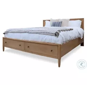 Maplewood Warm Maple King Low Profile Platform Bed with Storage